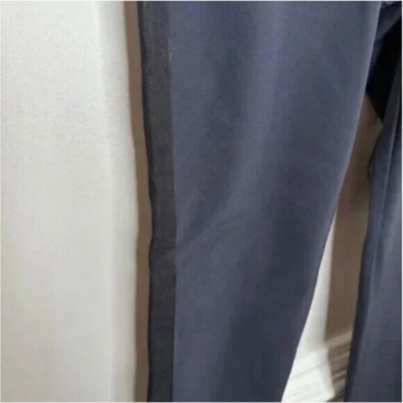 Rebecca Taylor Ava Techy Navy Pants with Tuxedo Black Stripe Size 4 - Picture 7 of 11